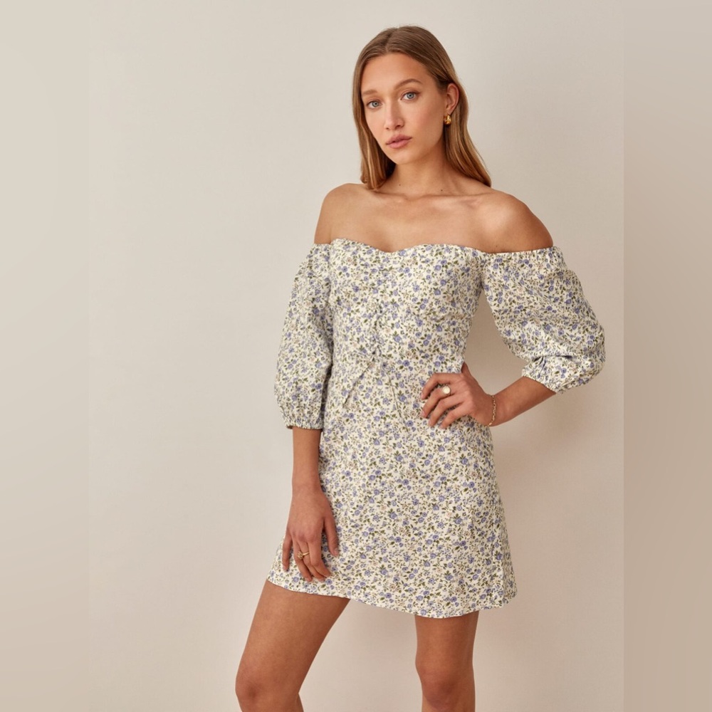Reformation Kathryn dress in floral linen